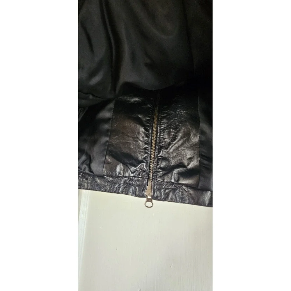 Vintage‎ CITY DKNY biker genuine leather jacket lined women's 8P